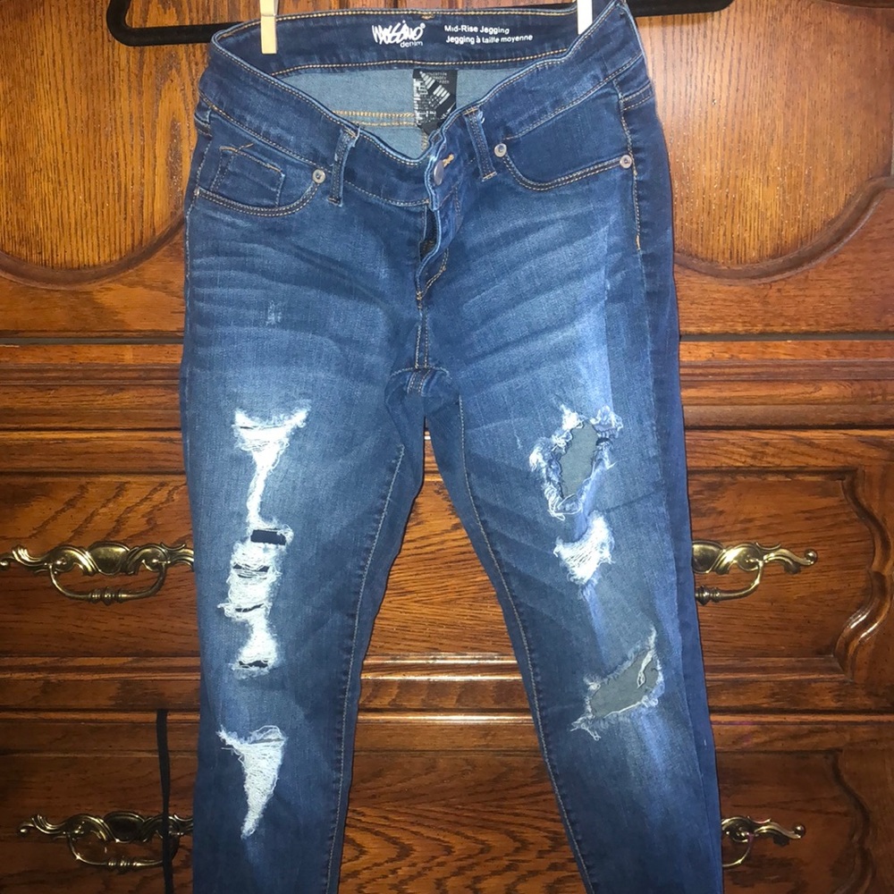 Distressed jeans